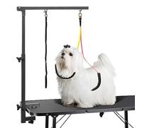 Urban Deco Dog Grooming Arm with Clamp Innovative Portable Two Grooming Arms - 33.5 inch Height Adjustable and Free Two No Sit Haunch Holder for Large and Small Dogs,Cats Grey
