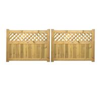 Urban Double Driveway Gates, 3ft x 8ft Wooden Entrance with Diamond Insert