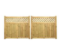 Urban Double Driveway Gates, 4ft x 9ft Wooden Entrance with Diamond Insert