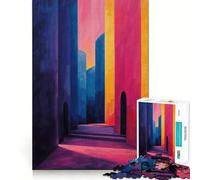 Urban Dusk Jigsaw 1000 Pieces for Teenagers Memory Train Fun Clean Seamless Connection Relaxing Indoor Group Activity (38x52cm)