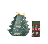 Urban Eccentric Christmas Tree Novelty Socks | Festive Gift Box in Tree Shape | 3 Pairs | Unisex UK Size 6-11 | Cotton Rich | Fun Gift Idea | Secret Santa, Stocking Filler & Everyday Wear