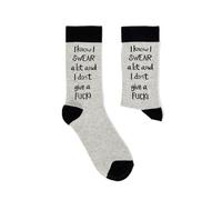 Urban Eccentric “I Swear A Lot & I Don’t Give A F*ck” Funny Socks - Rude Slogan Socks - UK Size 6-11 - Gift for Sweary Legends