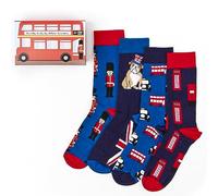 Urban Eccentric London Bus Socks Gift Set, Unisex, UK Size 6-11