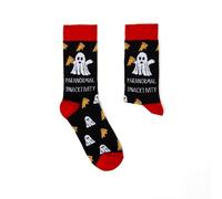 Urban Eccentric Paranormal Snacktivity Socks | Cute Ghost & Pizza Halloween Novelty Socks | Unisex Size UK 6-11 | Halloween Boo Basket