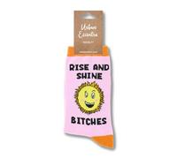 Urban Eccentric Rise and Shine Bitches Novelty Socks | Funny Sunshine Design | 1 Pair | Ladies UK Size 4-8 | Cotton Rich | Cheeky Gift Idea | Birthday, Secret Santa & Everyday Wear