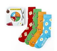 Urban Eccentric Unisex Breakfast Box Gift Set | Gift | 4 Pairs | Cotton Rich Socks | Premium Socks | Novelty | Gifts