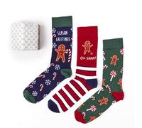 Urban Eccentric Unisex Gingerbread Socks Gift Set | Gift | 3 Pairs | Cotton Rich Socks | Premium Socks | Novelty | Gifts