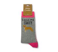 Urban Eccentric Unisex I Love My Staffy Socks | Gift | 1 Pair | Cotton Rich Socks | Premium Socks | Novelty | Gifts