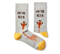Urban Eccentric Wind Your Neck In Funny Giraffe Socks | Novelty Animal Socks | Unisex UK Size 6-11 | Cotton Rich Crew Socks | Giraffe Gift for Animal Lovers | Birthday, Christmas & Secret Santa Gift