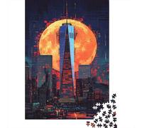 Urban Eclipse 1000-Piece Puzzle for Adults, 70x50cm/1000pcs, White Pieces for Organised Sorting; for An Enjoyable Break at The Table