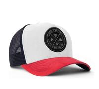 Urban Effort Mesh Back Cap - for Men and Women Baseball Hat 5-Panel Trucker Hat - Great Snapback Closure for Hunting & Hiking, Black/White/Red, S