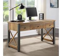 Urban Elegance Reclaimed Wood Home Office Desk - 3 Drawer
