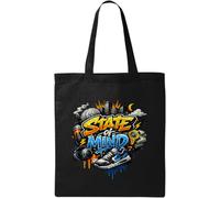 Urban elements representing state of mind Natural Cotton Tote Bag Black