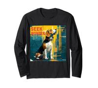 Urban Explorer Beagle avec des éléments de paysage Urbain Long Sleeve T-Shirt