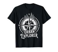 Urban Explorer s Compass Dial s City Skyline Walking T-Shirt