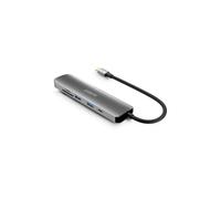 URBAN FACTORY 6-in-1 USB-C Hub with 2 USB-A / 1 HDMI 4K / 2 Card Readers and 1 USB-C 100W PD Pass Thru