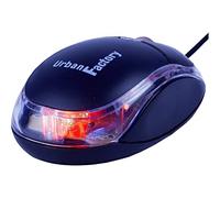 Urban Factory Cristal Mouse Optical USB 2.0, 800dpi, Internal Light, Black