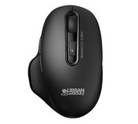 Urban Factory BTM10UF Onlee Pro Dual Cordless Rechargeable Computer Mouse, Ergonomic, 6 Buttons, Bluetooth and 2.4 GHz, Black