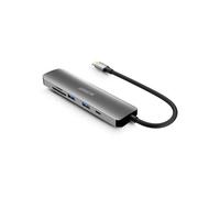 Urban Factory HUBEE 6 IN 1 : HUB USB-C WITH 2 USB-A / 1 HDMI 4K / 2 CARD READERS AND 1 USB-C 100W PD Wired USB 3.2 Gen 1 (3.1 Gen 1) Type-C 100 W Grey Sideral Grey MicroSD (TransFlash) SD