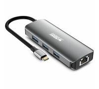Urban Factory Hubee 7 In 1 : Hub Usb-C With 3 Usb-A / 2 Hdmi 4K / 1 Rj45 And 1 U
