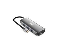 Urban Factory HUBEE 7 IN 1 : HUB USB-C WITH 3 USB-A / 2 HDMI 4K / 1 RJ45 ET 1 USB-C 100W PD