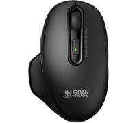 Urban Factory BTM10UF Onlee Pro Dual Cordless Rechargeable Computer Mouse, Ergonomic, 6 Buttons, Bluetooth and 2.4 GHz, Black