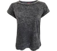 URBAN FASHION - Acid Wash Turnup Sleeve Spiral Black 4XL