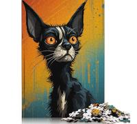 Urban Feline Chic Jigsaw Puzzles Puzzle for Adults Kids. 1000 Pieces Whimsical Challenge Toy Educational Games Home Decoration for Educational Games Gifts 1000pcs (40x28cm)