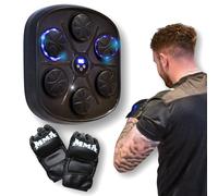Urban Fight Bluetooth Boxing Machine, Led Target Lights, 9 Speed Levels, Rechargeable Home Fitness and Training Music Wall Mounted Target with Boxing Mitts, Black