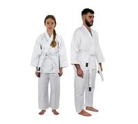 Urban Fight Karate Gi Suit, 100% Lightweight Polycotton, Adjustable Martial Art Keikogi Fi, Traditional Wrap Over Design for Training, Sparring, White Belt Included