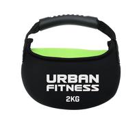 Urban Fitness Fabric Kettlebell, Soft Rubber Grip, Floor Safe Design, Neoprene Sand-Filled Weights, Strength, Endurance, Home Fitness Training, 2kg