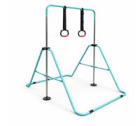 Urban Fitness Gymnastics Folding Horizontal Bar, Adjustable, Mint Green
