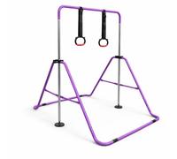 Urban Fitness Gymnastics Folding Horizontal Bar, Adjustable, Purple