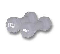 Urban Fitness Hex Dumbbells Neoprene Covered 2 x 10..0kg - Silver (Pair)