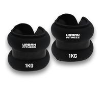 Urban Fitness Neoprene Ankle Wrist Weights, Pair of 2, Adjustable, Comfort Fit, Strength Training, Cardio, Rehabilitation, 2 x 1kg