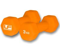 Urban Fitness Neoprene Dumbbells 3kg Pair Orange Hand Weights Pack of 2