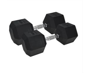 Urban Fitness Pro Hex Dumbbell Pair 15kg Rubber Coated Strength Gym Home Weights