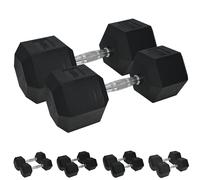 Urban Fitness PRO Hex Dumbbell - Rubber Coated (Pair), Black
