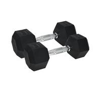 Urban Fitness PRO Hex Dumbbell - Rubber Coated (Pair),Black