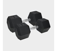 Urban Fitness Pro Hex Dumbbells Pair 25kg, Black One Size