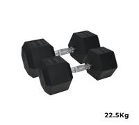Urban Fitness Pro Hex Dumbbells Rubber Coated (Pair) 2X22.5KG
