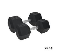 Urban Fitness Pro Hex Dumbbells Rubber Coated (Pair) 2X25KG