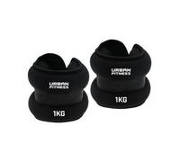 Urban Fitness Neoprene Ankle Wrist Weights, Pair of 2, Adjustable, Comfort Fit, Strength Training, Cardio, Rehabilitation, 2 x 1kg