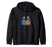 Urban Focus Street Art Clash Graphic Zip Hoodie