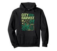 Urban Forager Basket Walking City Street Illustration Pullover Hoodie