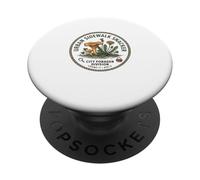 Urban Foraging Funny City Sidewalk Snacker Botanical Badge PopSockets Adhesive PopGrip