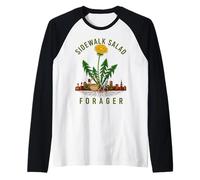Urban Foraging Sidewalk Salad Dandelion Gatherer Raglan Baseball Tee