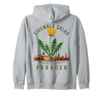 Urban Foraging Sidewalk Salad Dandelion Gatherer Zip Hoodie