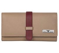 URBAN FOREST Danny Leather Wallet for Women, Beige/Red, Contemporary