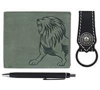 Urban Forest Luke Leather Wallet & Casual Belt Combo Gift Set for Men, Green, Contemporary